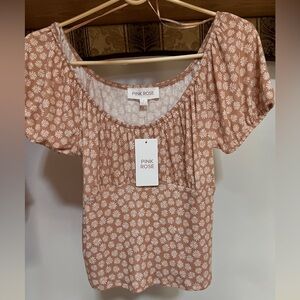 New Pink Rose Crop Top